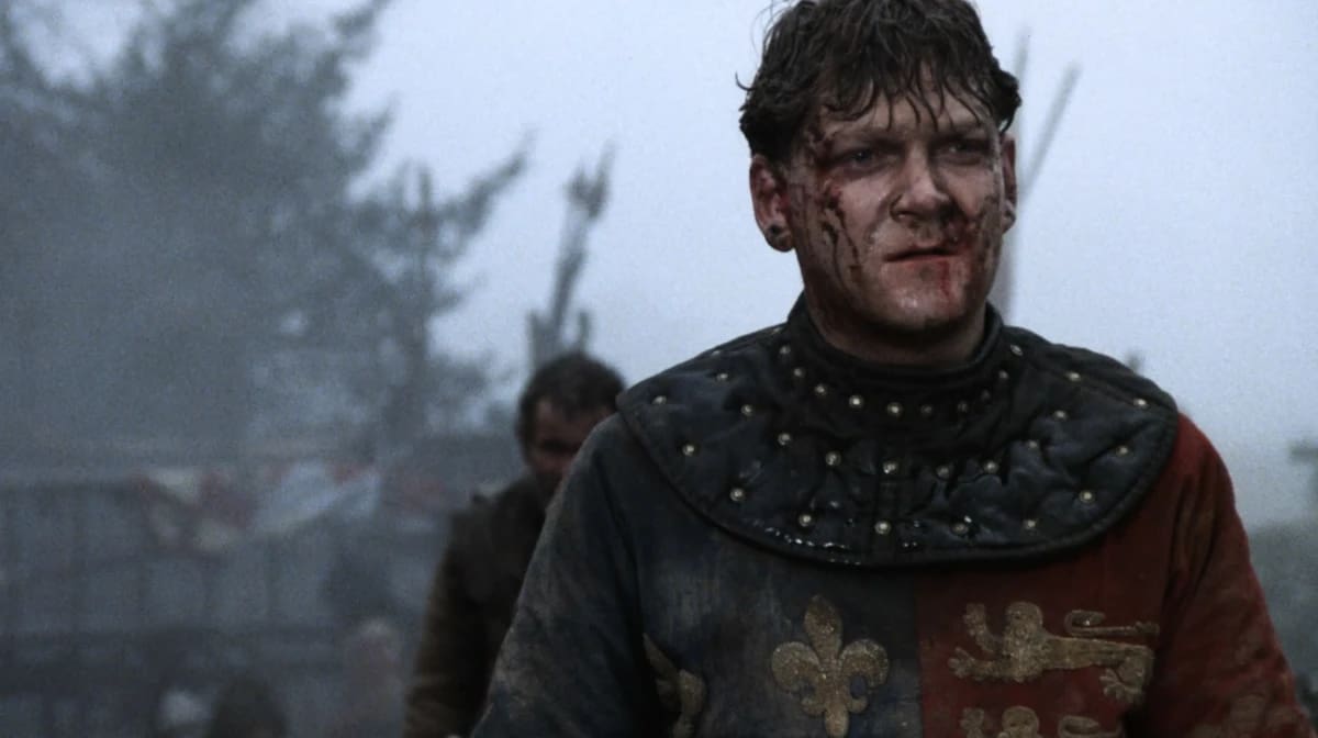 Henry V (Kenneth Branagh) tras la batalla de Agincourt.