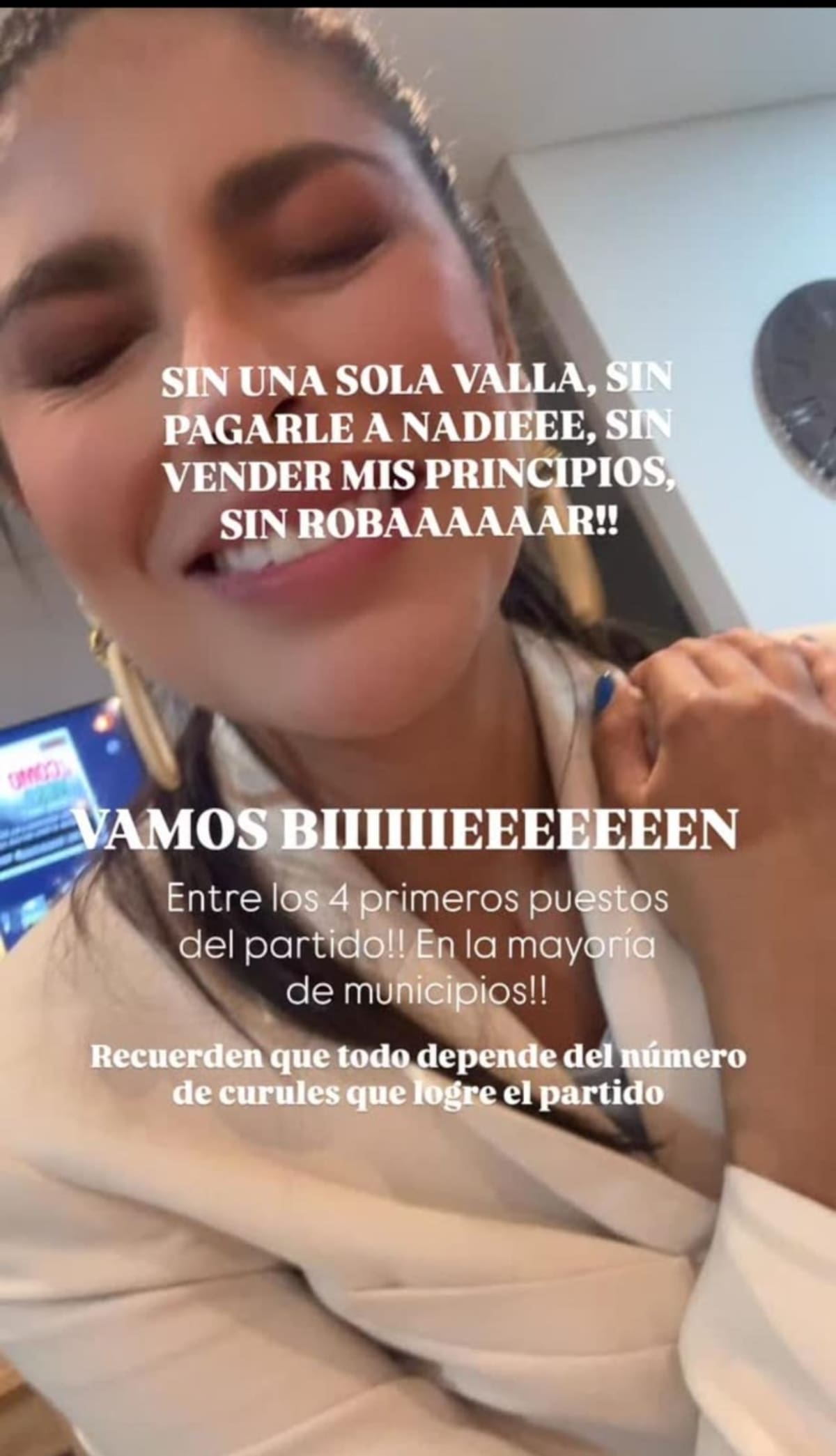 Historias de IG de Laura Gallego sobre las elecciones