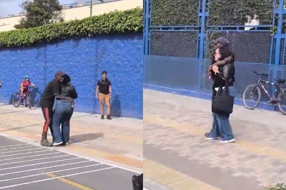 Hombre amenazó con un cuchillo a una mujer en Bogotá. // Foto: captura de video de X @PasaenBogota.