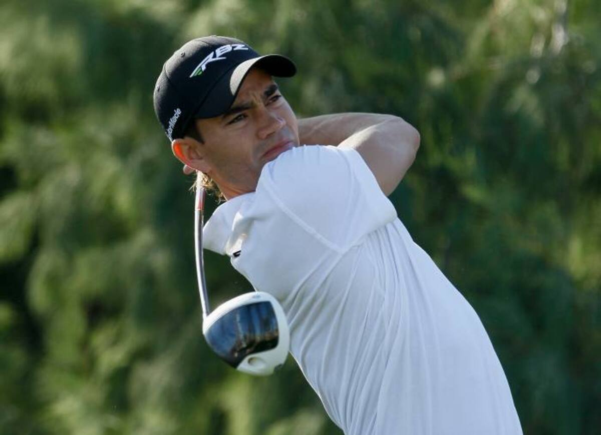 Villegas tuvo ronda de 9 birdies, tres de ellos consecutivos del hoyo 14 al 16, y junto a Toms lideran por un golpe el torneo de golf de La Quinta. AFP JEFF GROSS