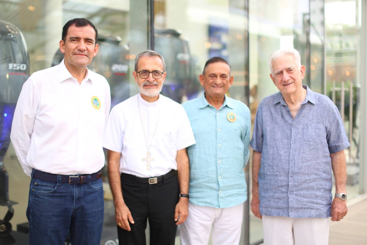 General Carlos Rodríguez, Monseñor Francisco Múnera, Francisco Castillo, y Ramón Del Castillo.