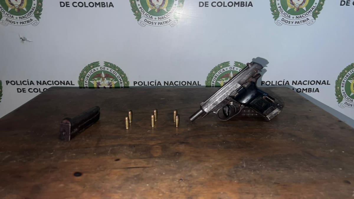 Arma incautada por las autoridades en el lugar de los hechos.