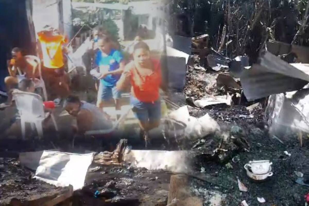 14 niños y 9 adultos en la calle por fuerte incendio en 3 de Junio