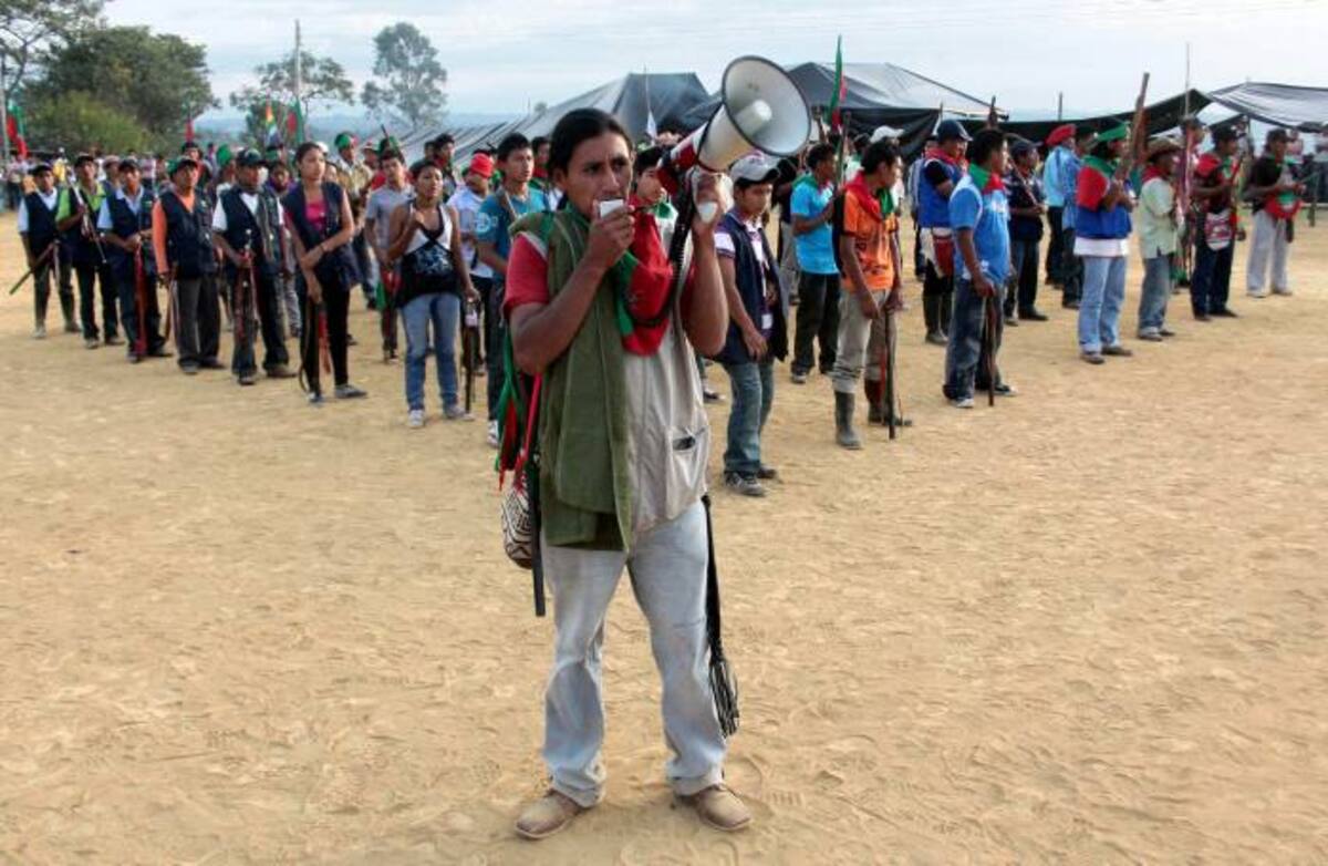 La corta reunión entre Renjifo y las autoridades indígenas se llevó a cabo en la tarde de este domingo en la gobernación del Cauca. AP Juan B Diaz
