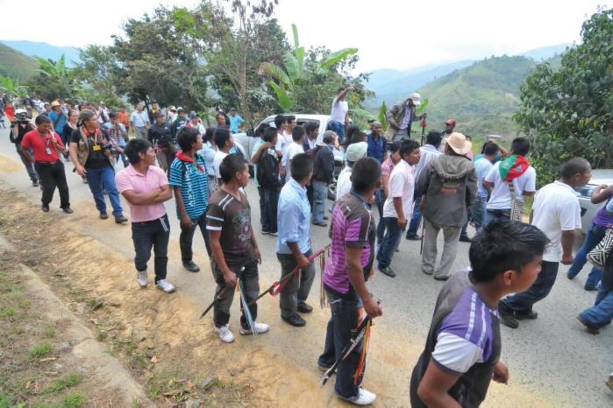 Protesta de indígenas en el Cauca. COLPRENSA