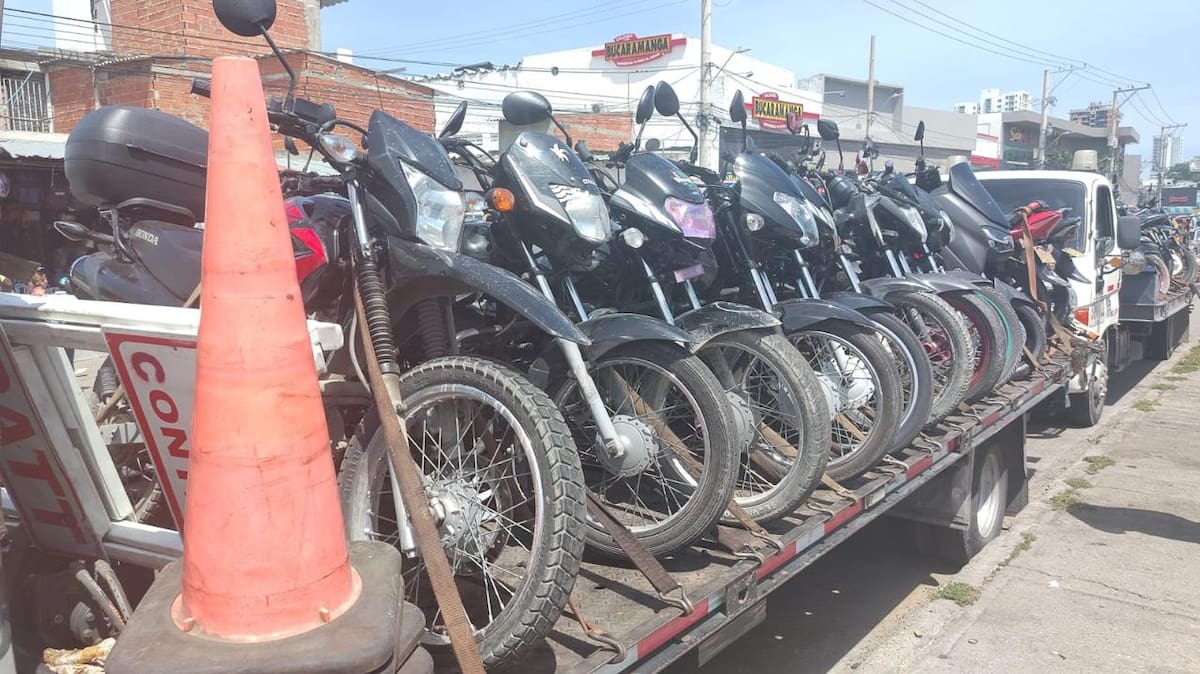 Han sido 230 motos inmovilizadas entre mayo y junio de 2025. // Foto: Cortesía - Alcaldía de Cartagena.