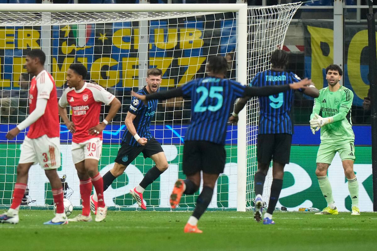 Inter había empatado el encuentro luego de un golazo de Petar Sucic. //Foto, AP: Luca Bruno