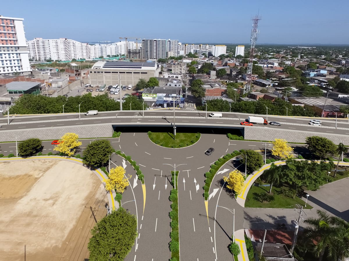 Render del Intercambiador de La Carolina. // Foto: Cortesía - Alcaldía de Cartagena.