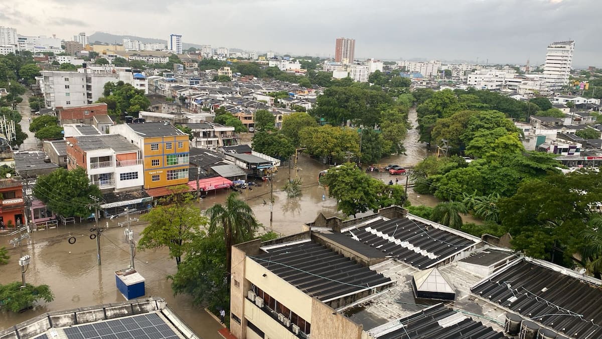 Barrios de Cartagena se encuentran inundados tras las fuertes lluvias. // Foto: cortesía