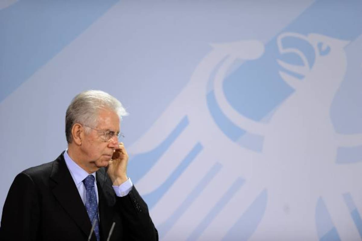 Mario Monti en Berlín, jefe del gobierno italiano. AFP ODD ANDERSEN