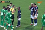 El fuerte encontronazo entre James Rodríguez y Teófilo Gutiérrez en Nacional vs. Junior