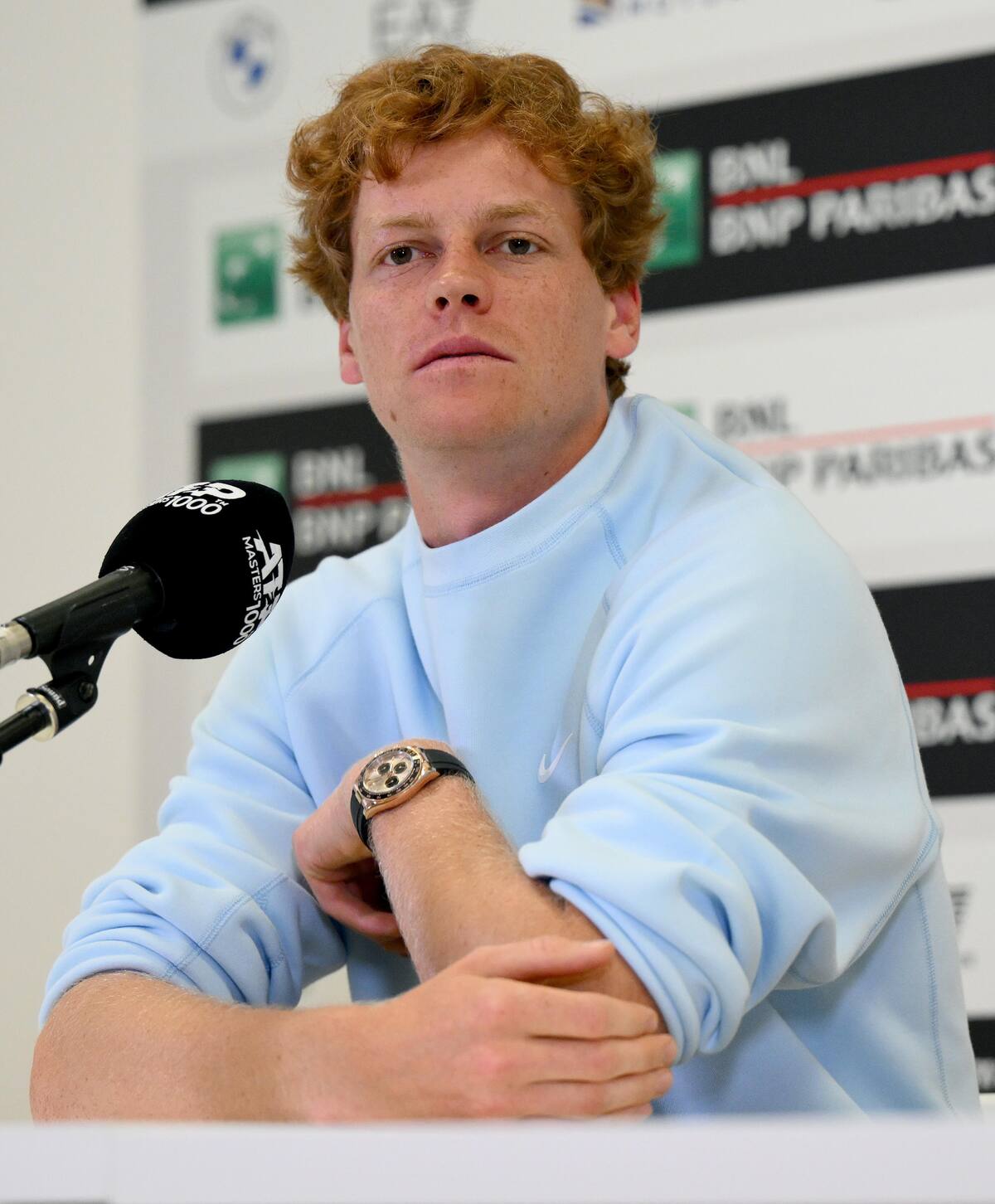 Jannik Sinner de Italia asiste a una conferencia de prensa antes del torneo de tenis Abierto de Roma en Roma, Italia. //EFE