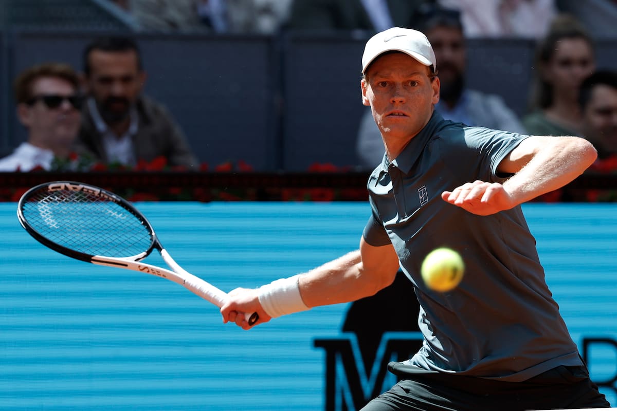El tenista italiano Jannik Sinner, durante del Abierto de Madrid. //Foto, EFE: Chema Moya