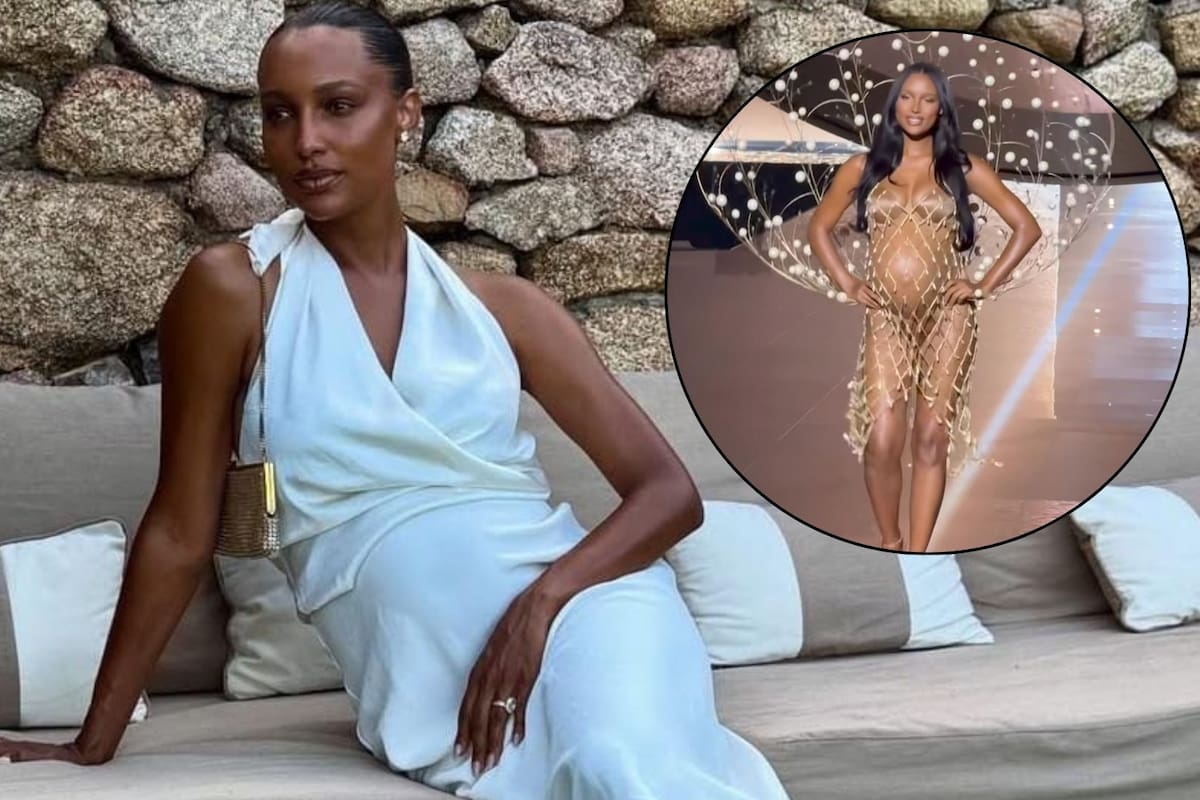 Jasmine Tookes abrió el desfile de Victoria’s Secret mostrando su embarazo