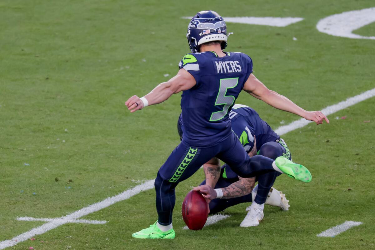 Jason Myers ha marcado 9 de los 12 puntos de los Seattle Seahawks en el Super Bowl LX. //Foto, EFE: CHRIS TORRES