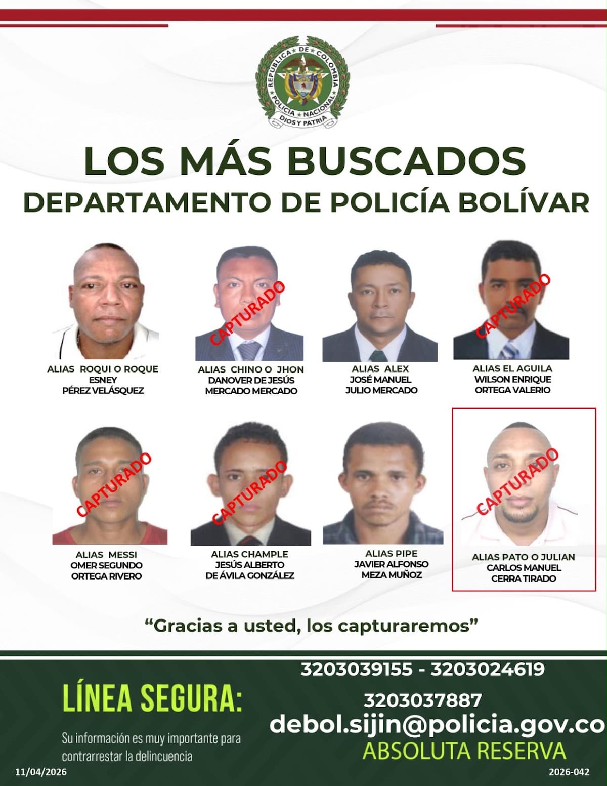 El rostro de alias ‘Julián’ figuraba en el cartel de los más buscados de Bolívar y Sucre. // FOTO: ARMADA NACIONAL.