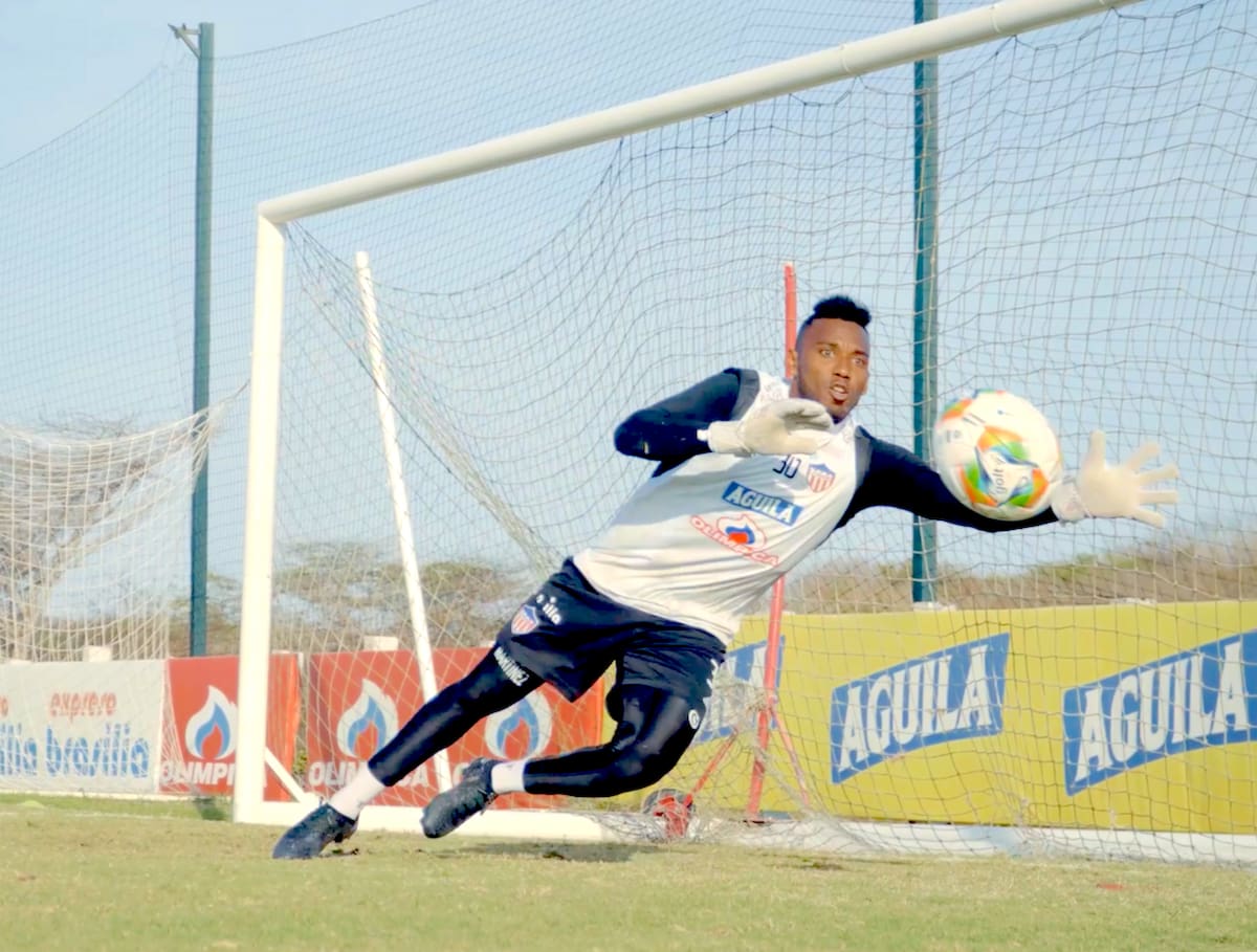 Jefersson Martinez estará cubriendo el arco de Junior de Barranquilla en el partid de este jueves ante el Once Caldas en el estadio Roberto Meléndez.//Cortesía.