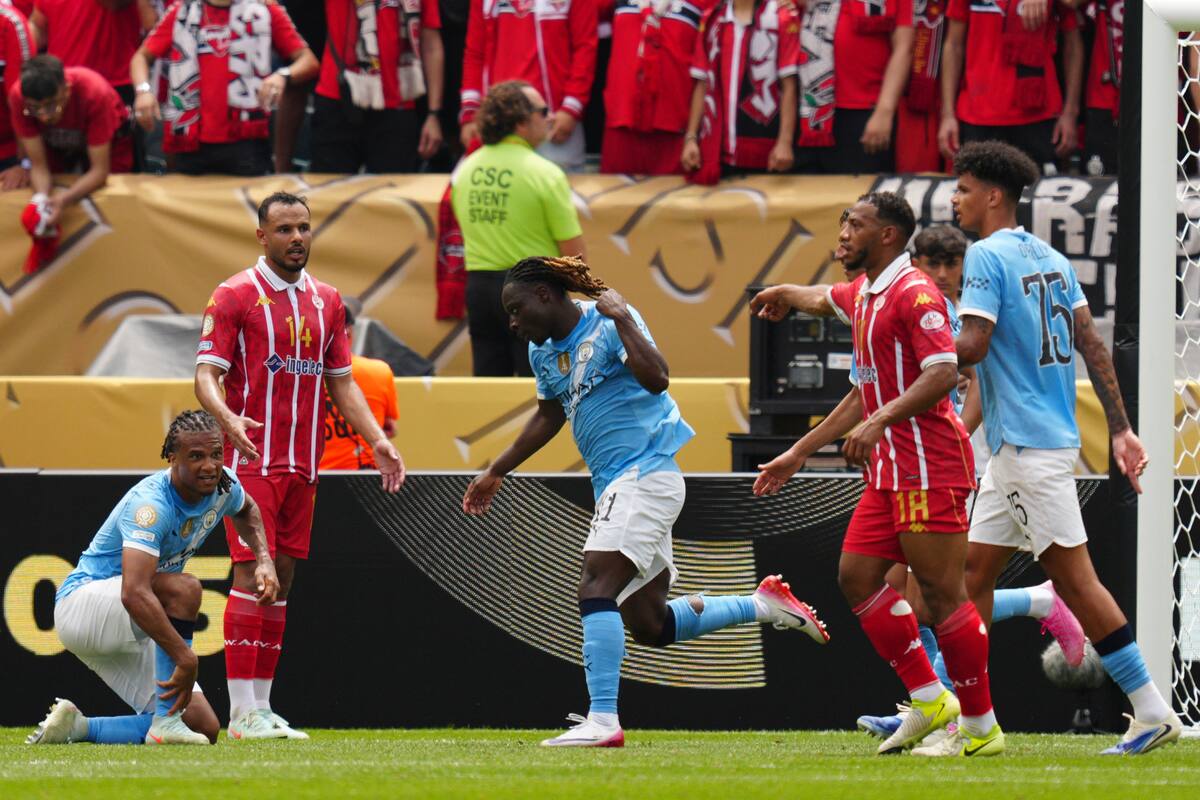 Jeremy Doku anotó el segundo tanto de Manchester City en la victoria ante Wydad AC en el Mundial de Clubes. //Foto, AP: Derik Hamilton