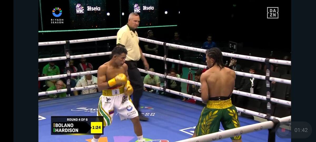 Jhon Bolaño derrotó al norteamericano Jermaine Hardison. //Captura de Pantalla