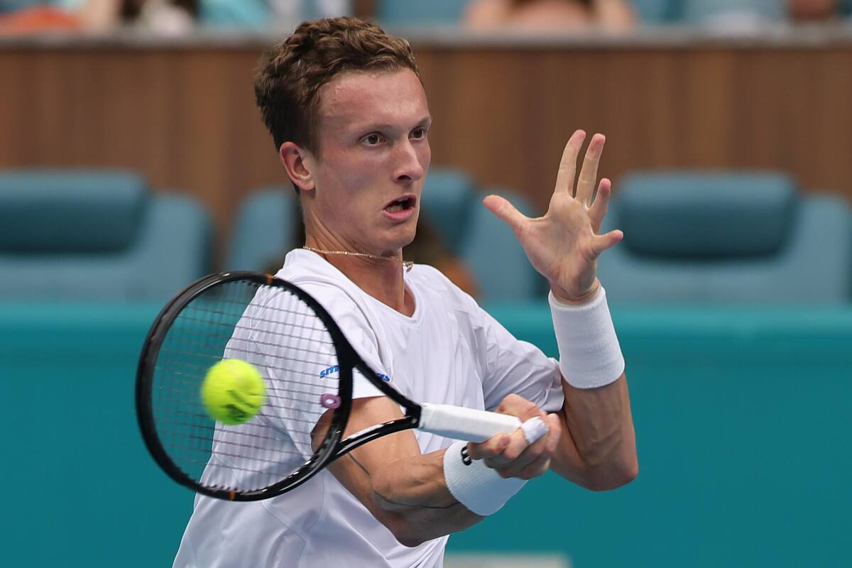 Jiri Lehecka cayó ante Jannik Sinner en la final del Abierto de Miami. //Foto, EFE: CRISTOBAL HERRERA-ULASHKEVICH