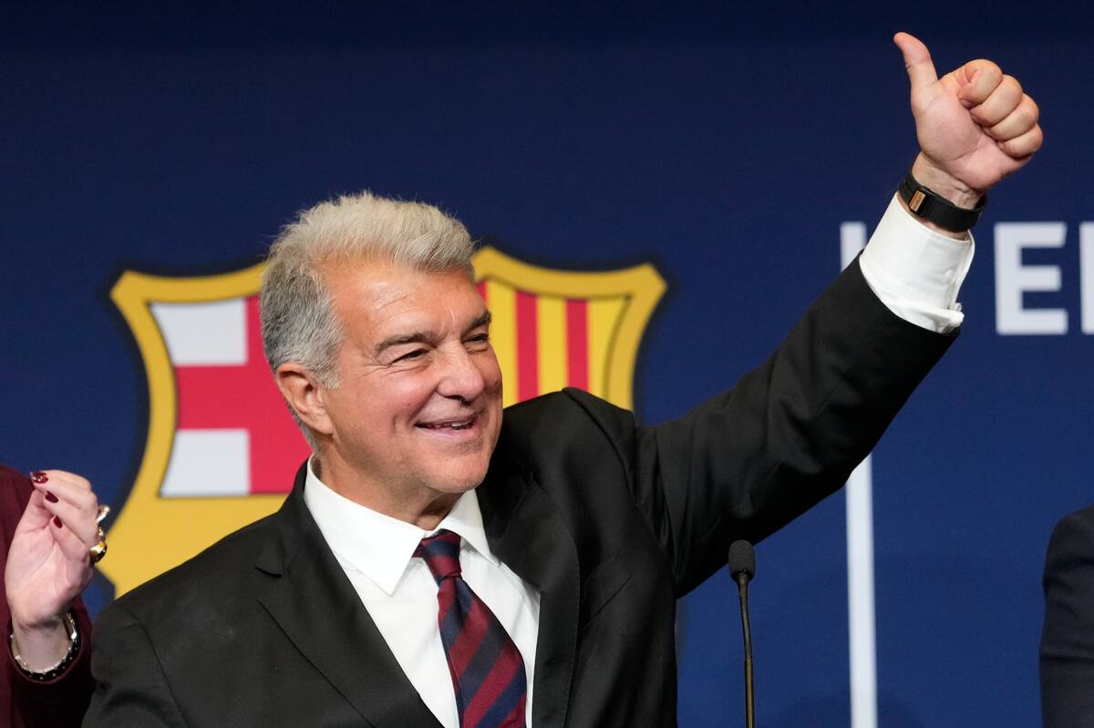 Joan Laporta fue reelegido como presidente de Barcelona. //Foto, EFE: Enric Fontcuberta.