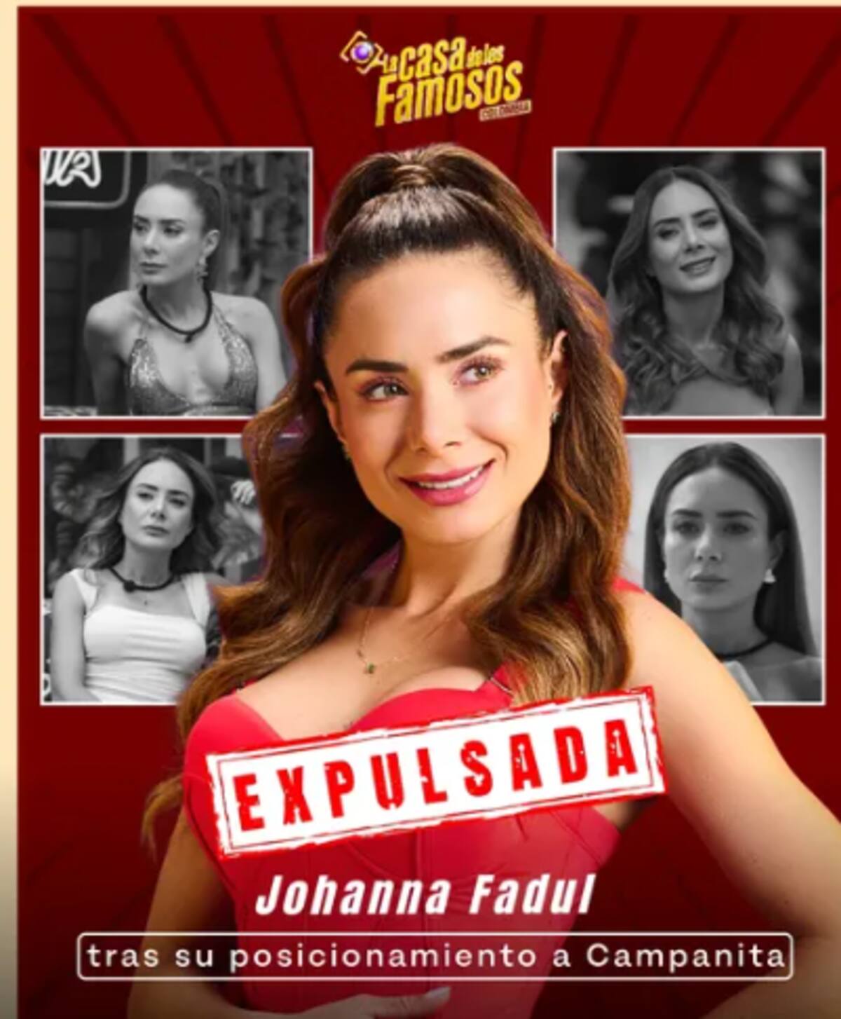 Johanna Fadul fue expulsada de La casa de los famosos. //Foto: IG @lacasadelosfamosos1.