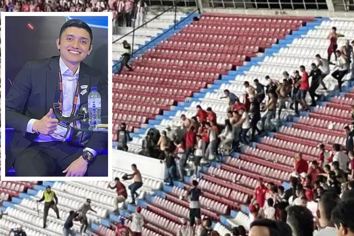 El ataque contra Jonathan se produjo en medio de una noche caótica en el estadio Metropolitano, donde la violencia entre aficionados dejó un saldo de al menos diez heridos durante los disturbios. Fotografía: @HablaDeportes.