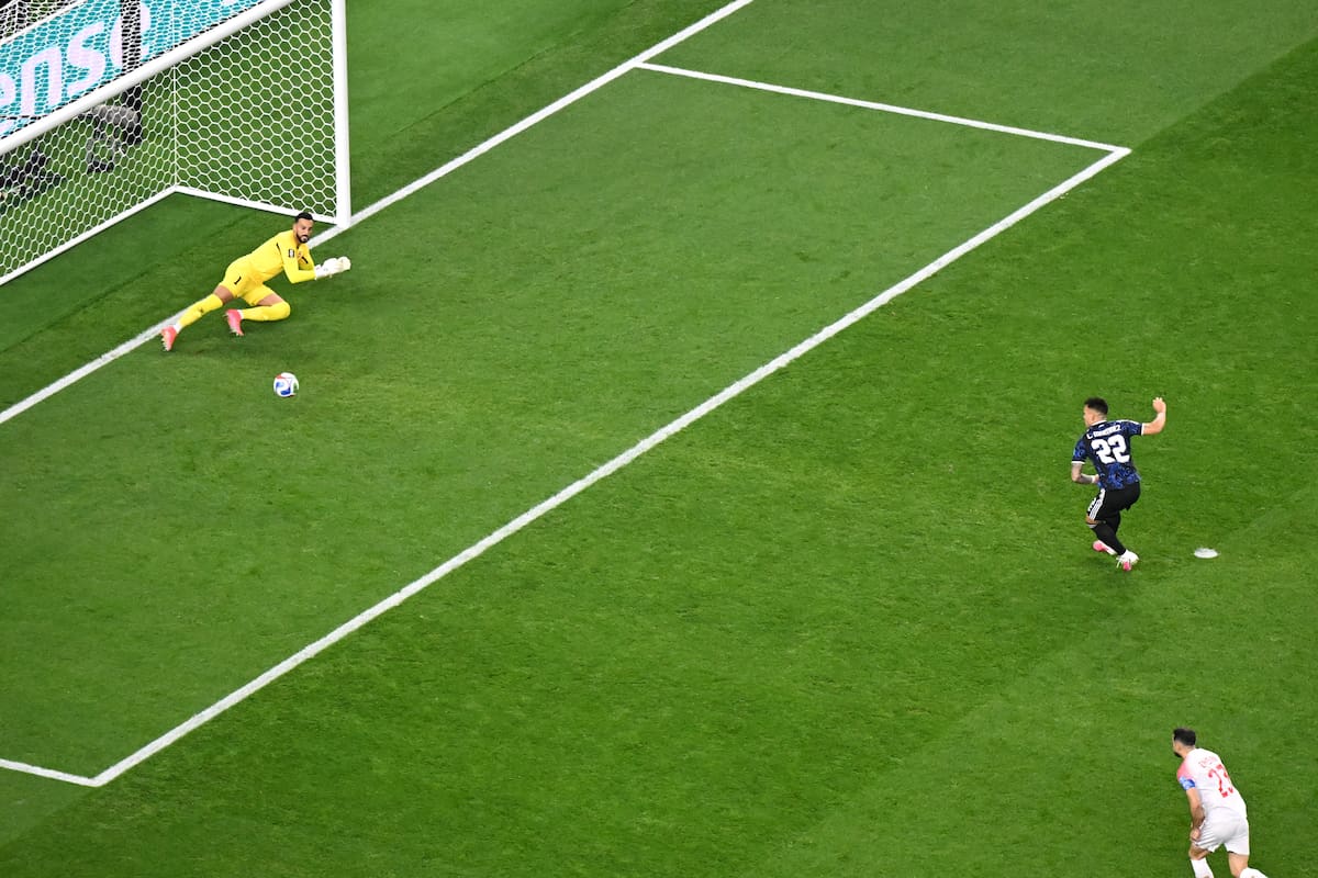El argentino Lautaro Martínez marcó de penal en la victoria de Argentina sobre Jordania en el Mundial. //Foto, AP: Jessica Tobias