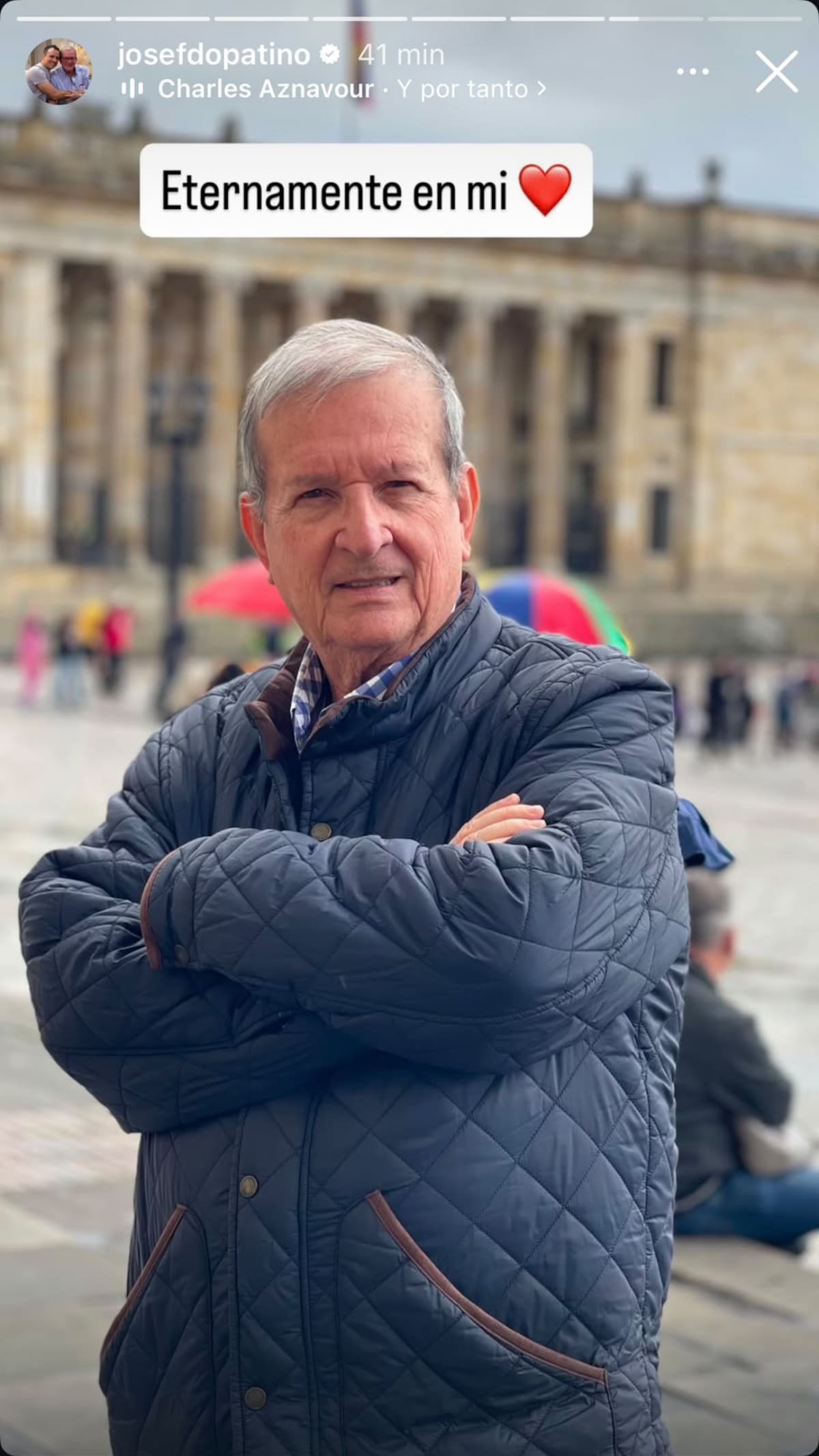 El periodista recordó la angustiosa búsqueda de su padre tras el terremoto y el recuerdo que logró recuperar entre los escombros.// Foto Tomada de IG: @josefdopatino