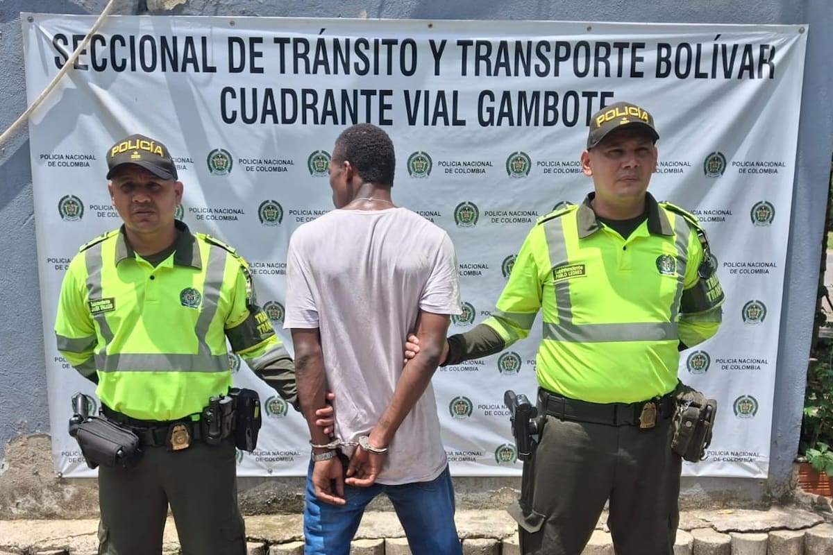 Capturan en flagrancia a joven con brazalete del Inpec en una carretera de Bolívar