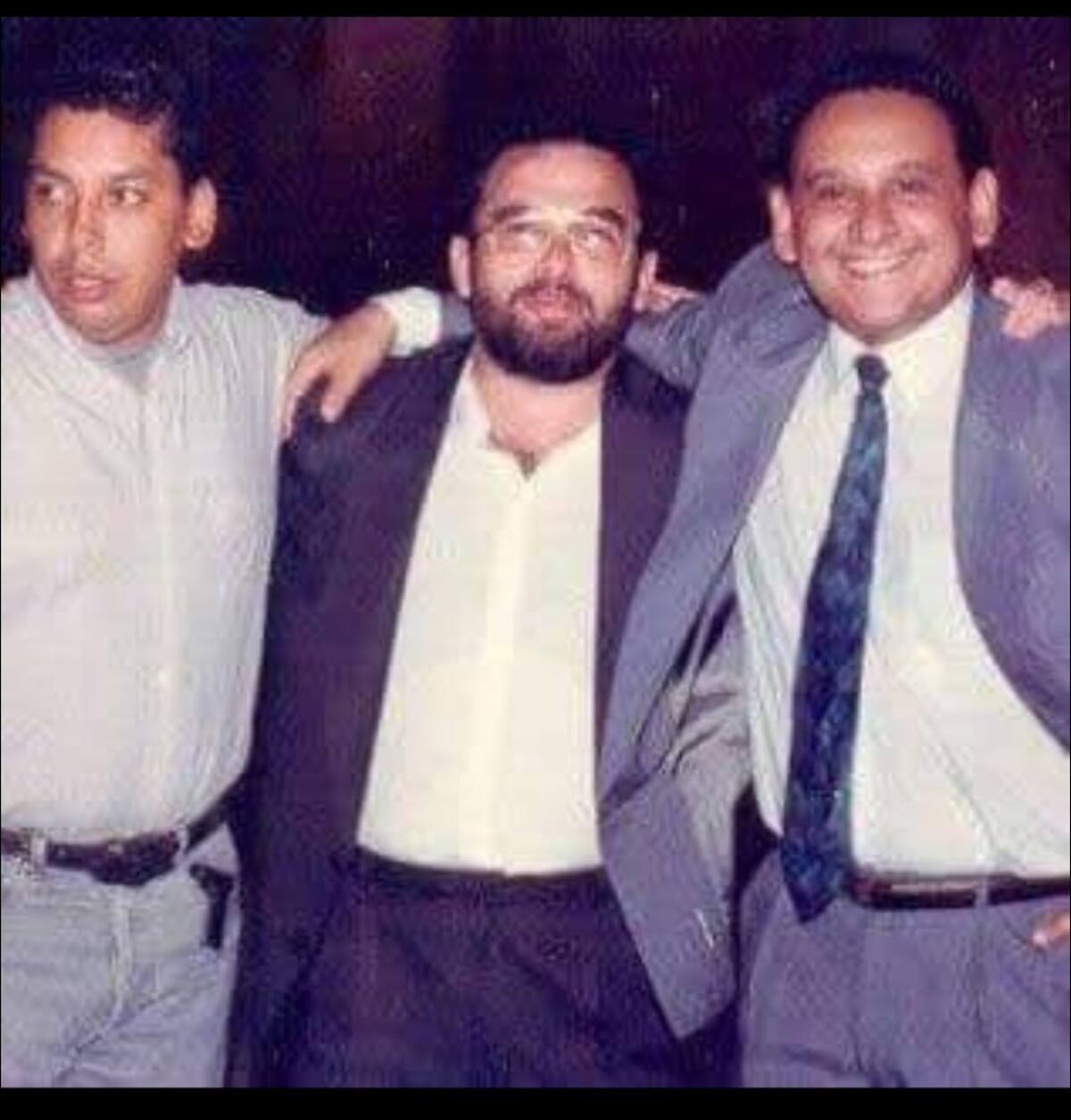Juan Carlos Cerón, Jorge García Usta y Juan Carlos Guardela en los premios Pegaso de Oro, 1997.// Cortesía