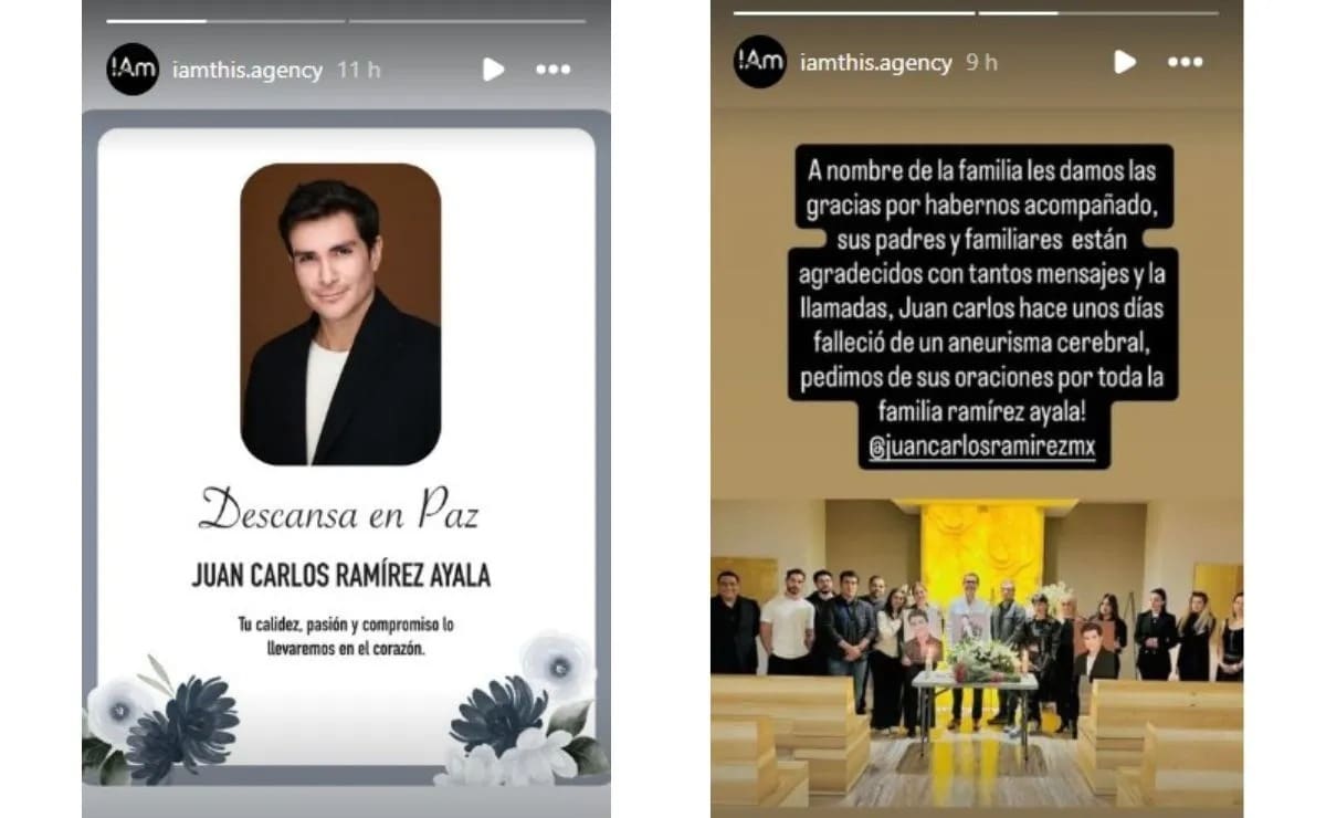 Comunicado sobre la muerte de Juan Carlos Ramírez. //Foto: IG @iamthis.agency.