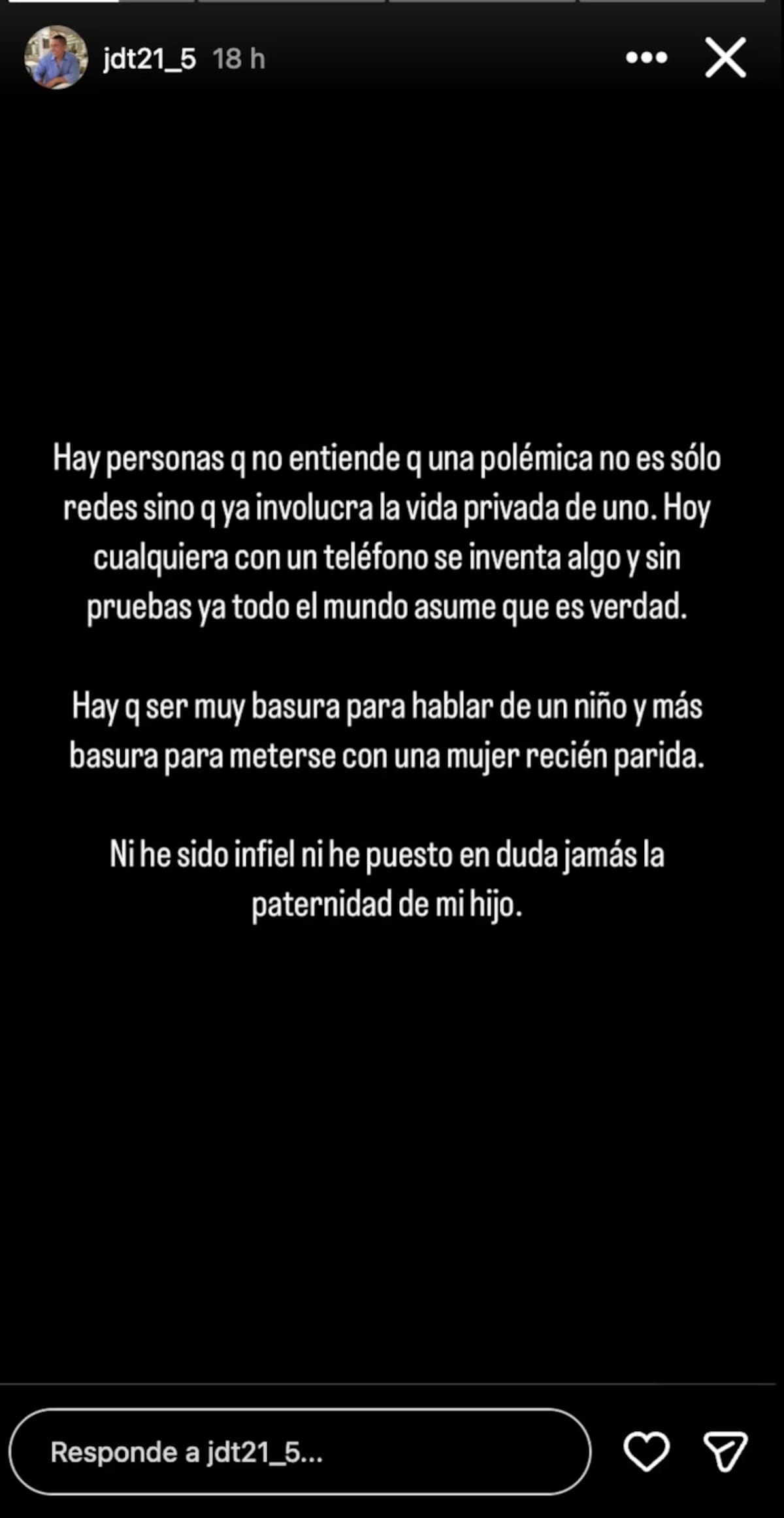 Juan David Tejada lanza fuerte mensaje a Yina Calderón. //Foto: IG @jdt21_5.