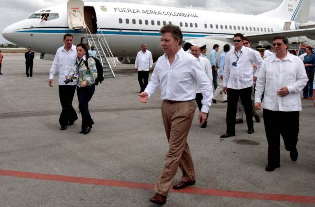 El presidente Santos ya está en Cuba. AP