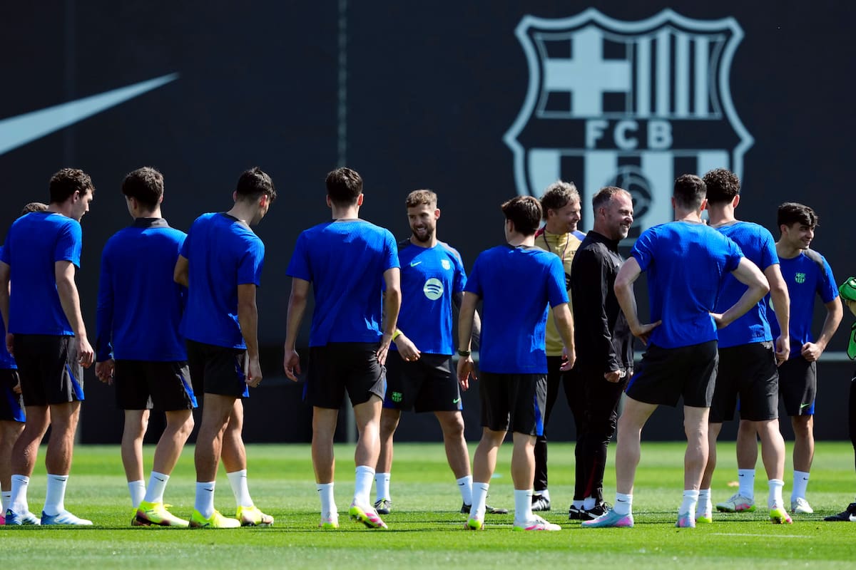 Entrenamientos del FC Barcelona previo al partido de Champions ante el Borussia Dortmund. //EFE