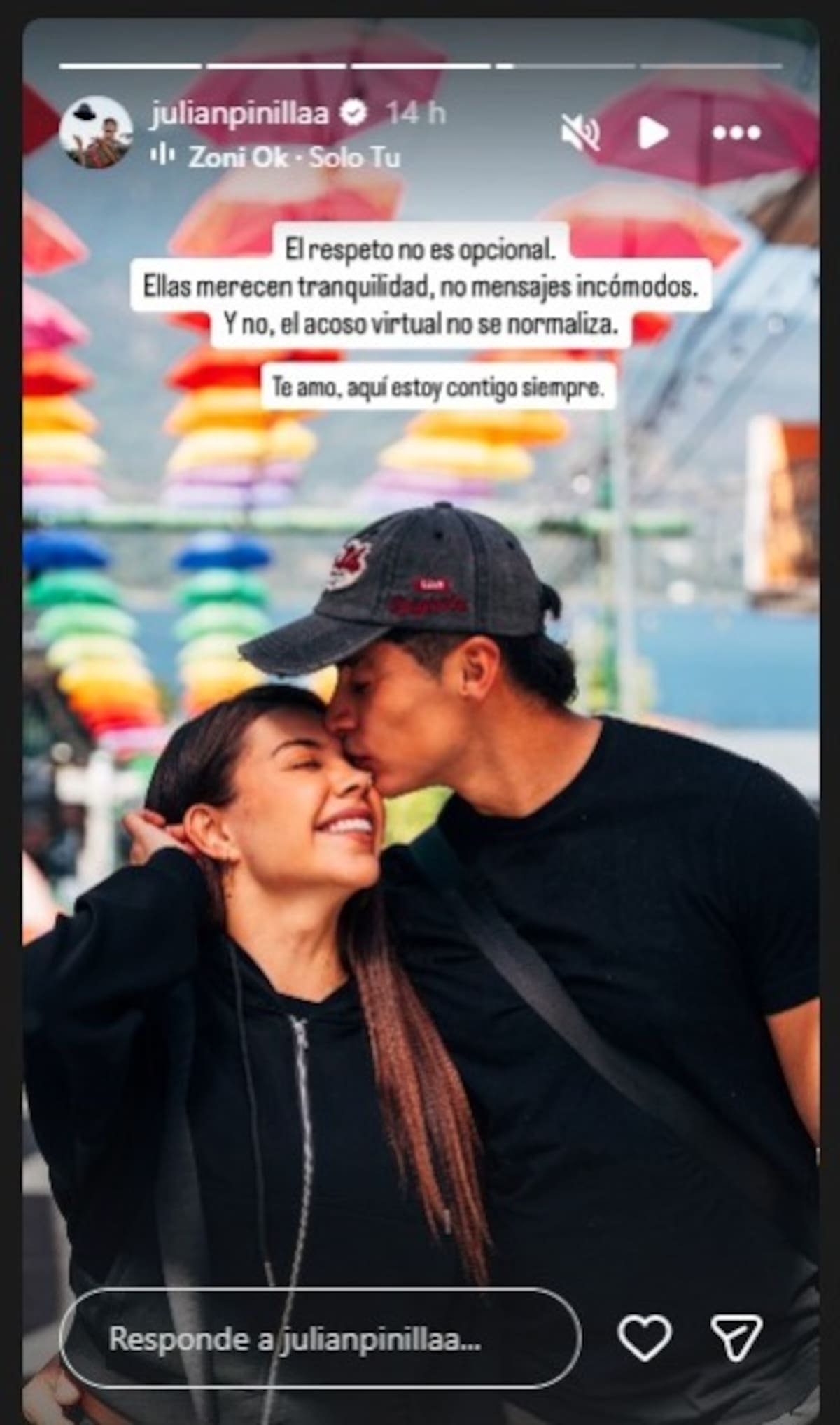 Indignación por relato de ‘El chico de la ruana’ en redes sociales. // captura tomada de IG @julianpinillaa