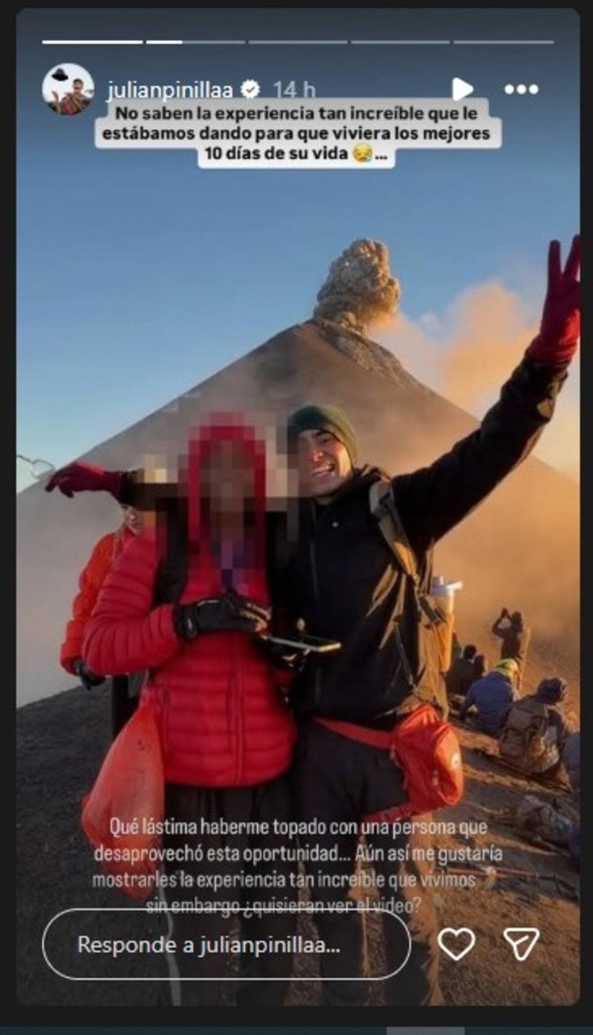 Viaje solidario terminó en denuncia para ‘El chico de la ruana’. // foto tomada de IG @julianpinillaa