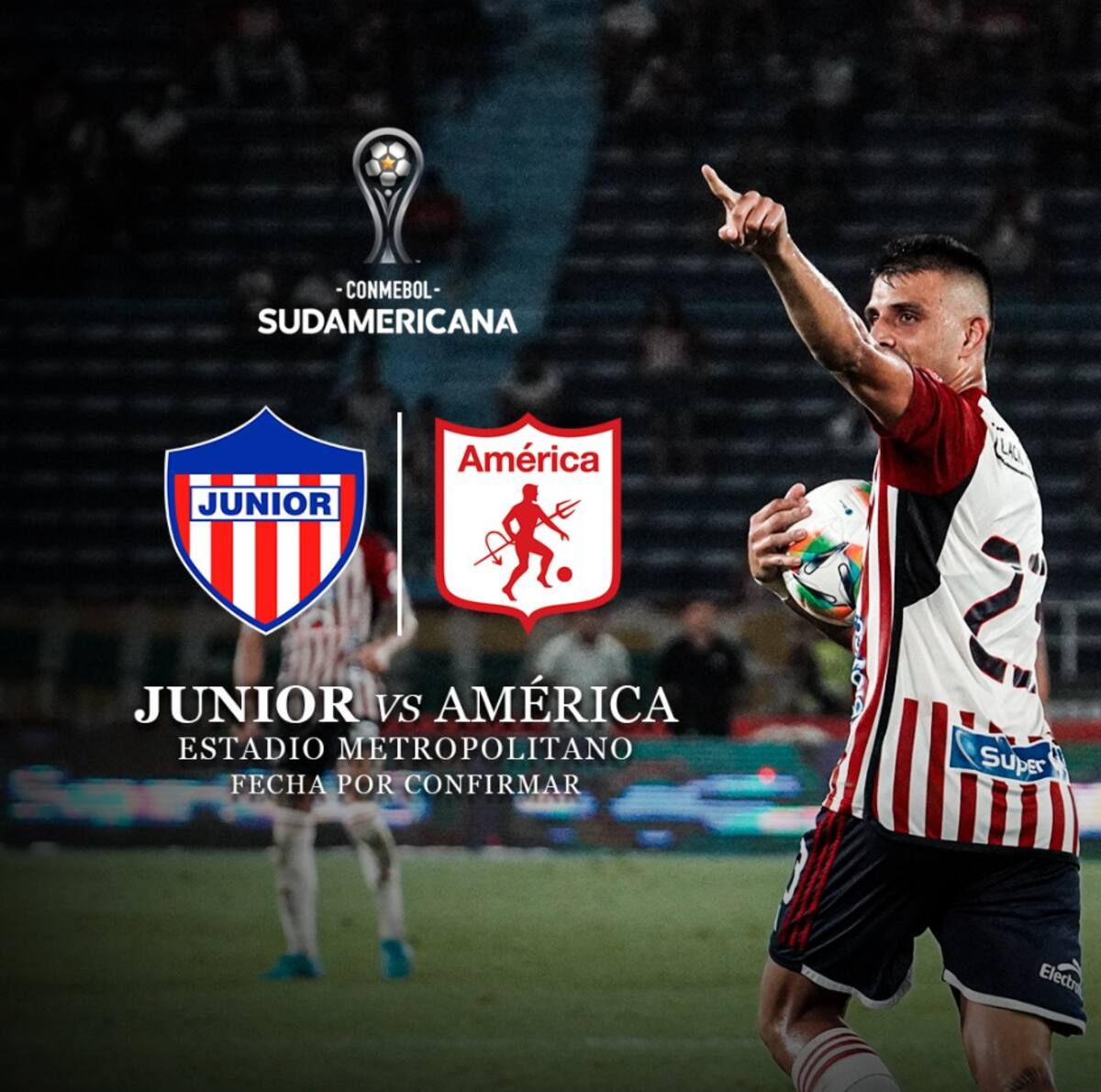 De esta manera Junior de Barranquilla confirmó en sus redes sociales el partido ante América de Cali por Copa Sudamericana.//Cortesía.