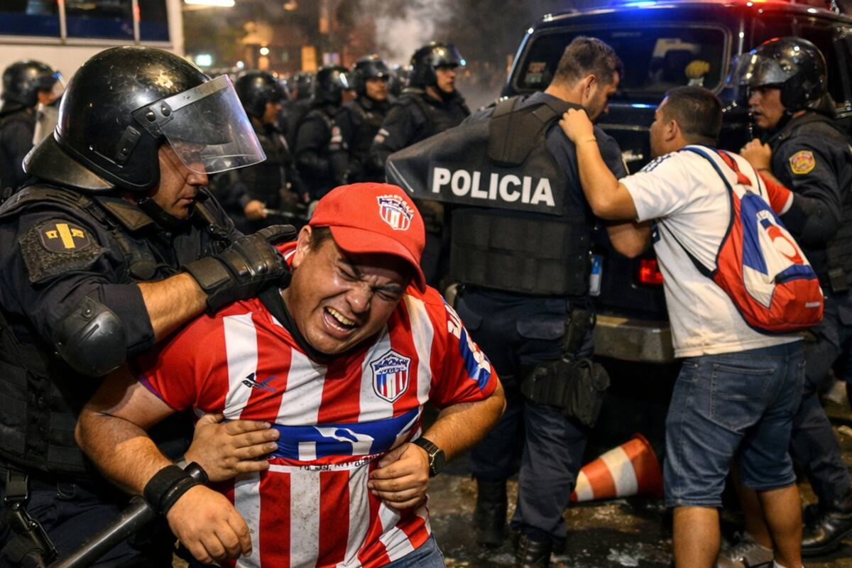 Violencia en la previa de Junior vs Cerro Porteño: 12 aficionados arrestados en Paraguay