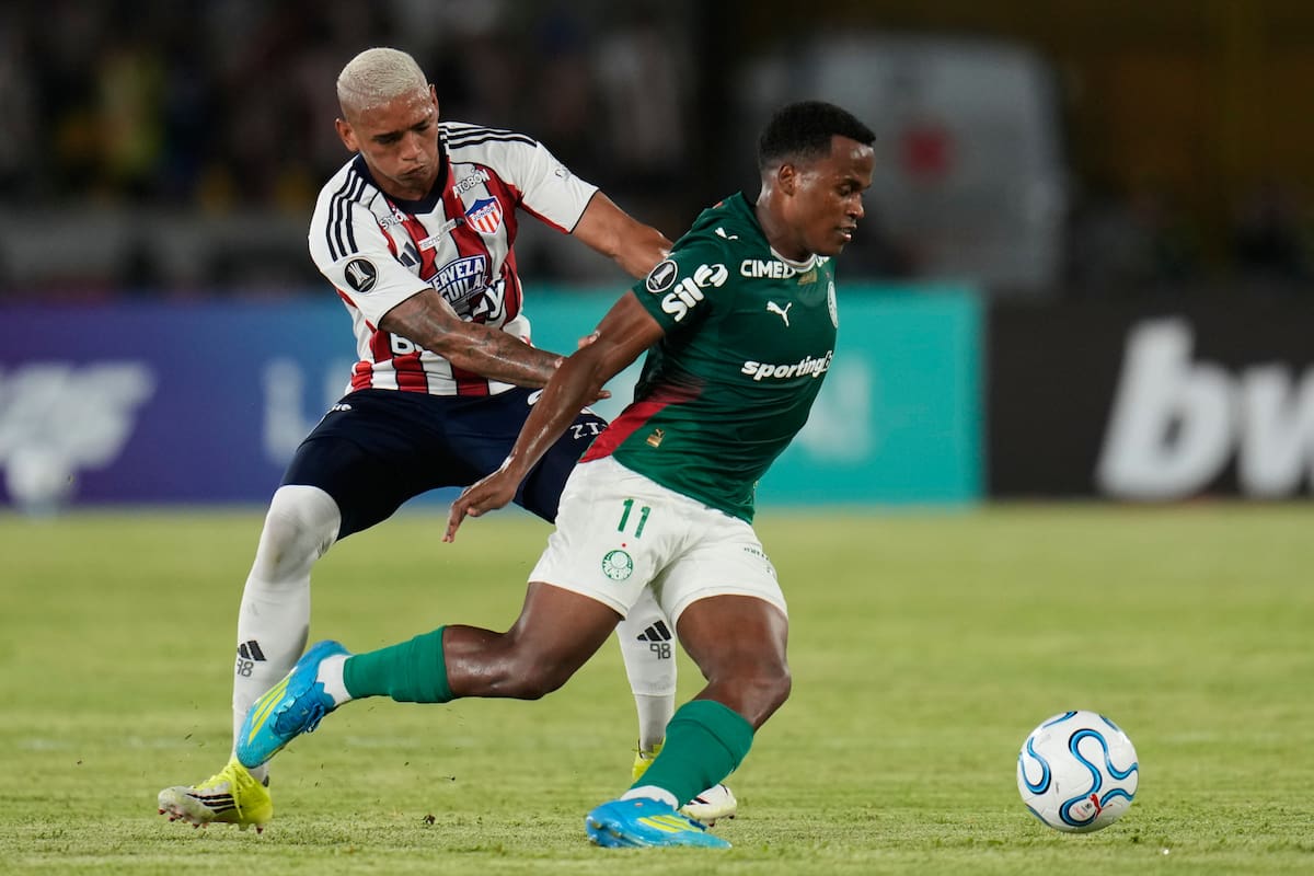 Junior y Palmeiras empataron en el debut de ambos por la Copa Libertadores 2026. //Foto, AP: Fernando Vergara