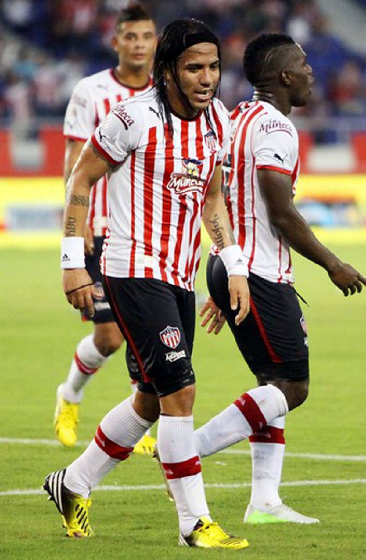 Este domingo Junior obtuvo su cuarto triunfo en línea al imponerse 2-0 a Patriotas, con tantos de Dayro Moreno y Edinson Toloza. COLPRENSA-Rafael Polo