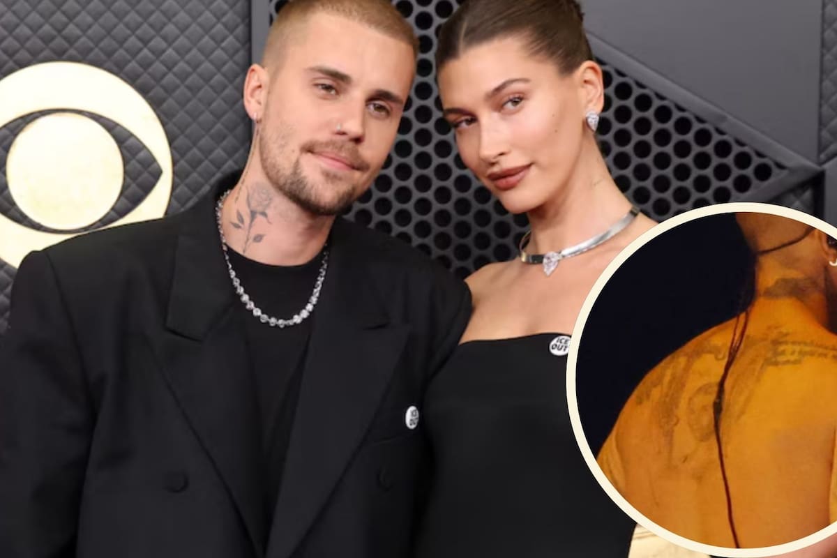 Justin Bieber reveló un gran tatuaje en su espalda que sería Hailey Bieber