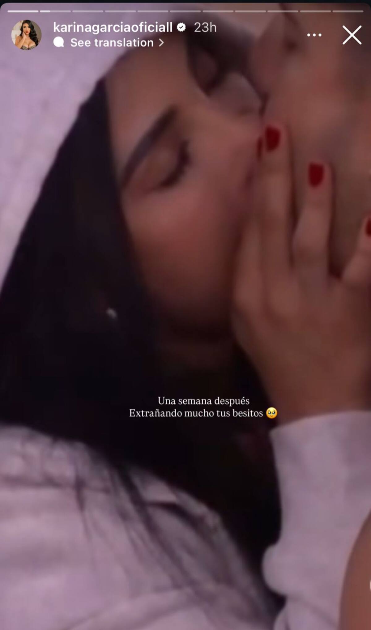 Karina García compartió en redes lo mucho que extraña a Altafulla fuera del reality. //Foto: IG @karinagarciaoficiall.