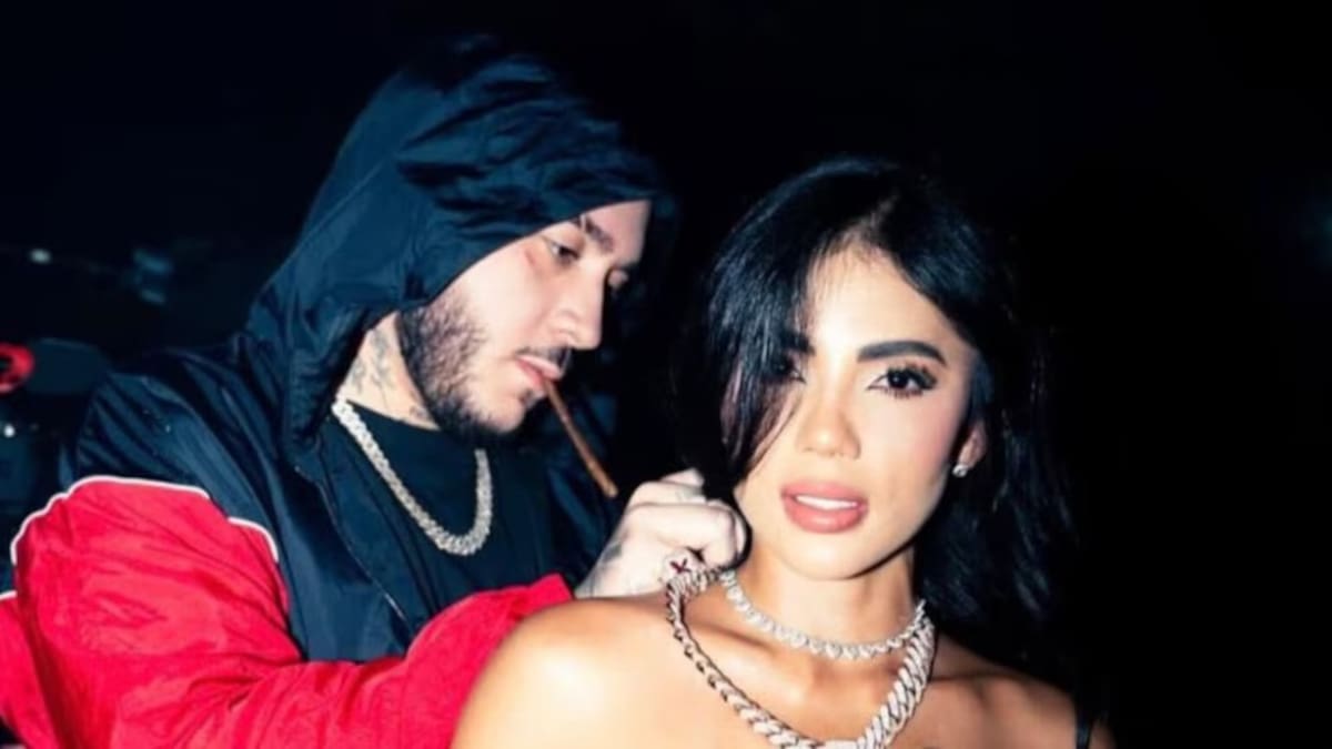 Karina Garcia y Kris R se dejaron ver muy románticos en el concierto de Bad Bunny en Medellín. //Foto: redes sociales.