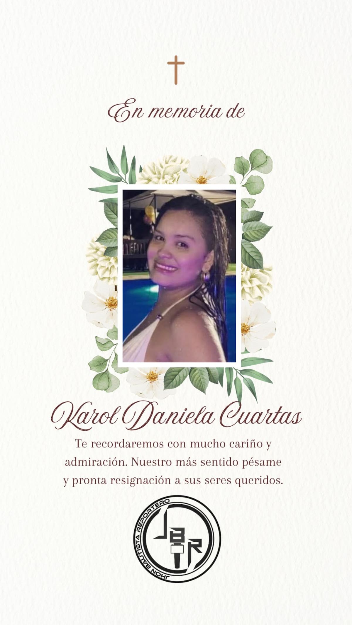Karol Daniela Cuartas, residente en zona rural de Valdivia.