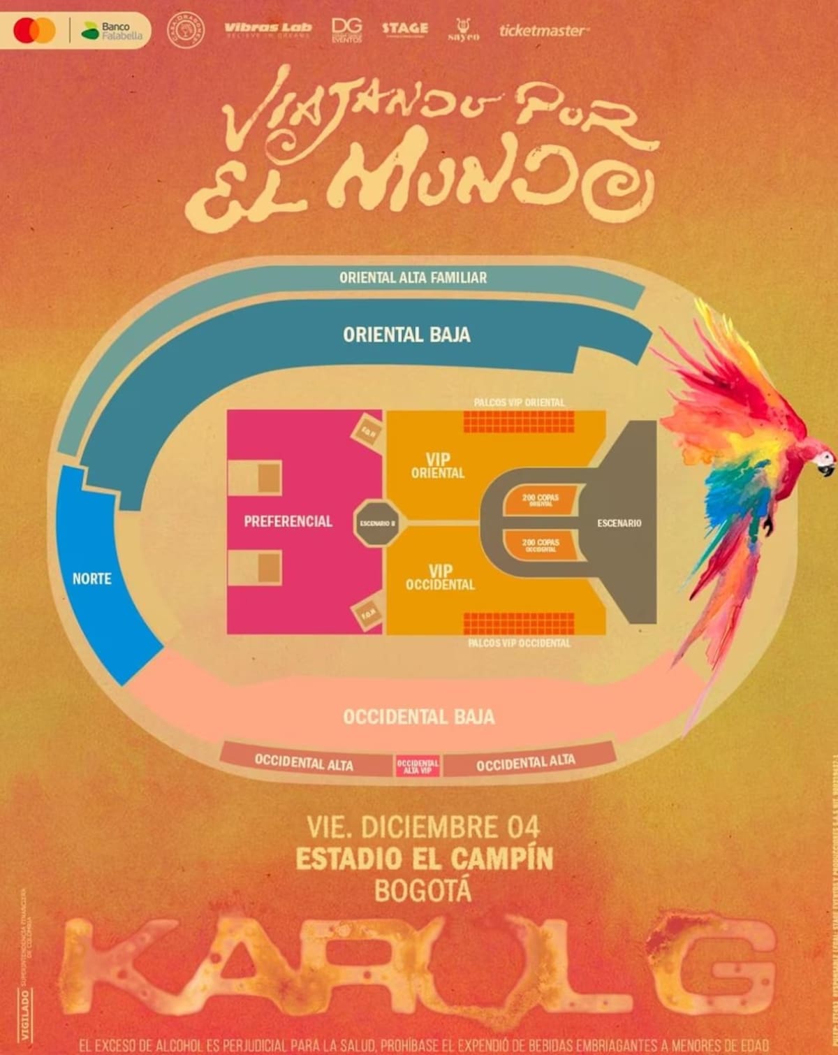 Escenario del Tropicoqueta Tour en Colombia. //Foto: Ticketmaster.