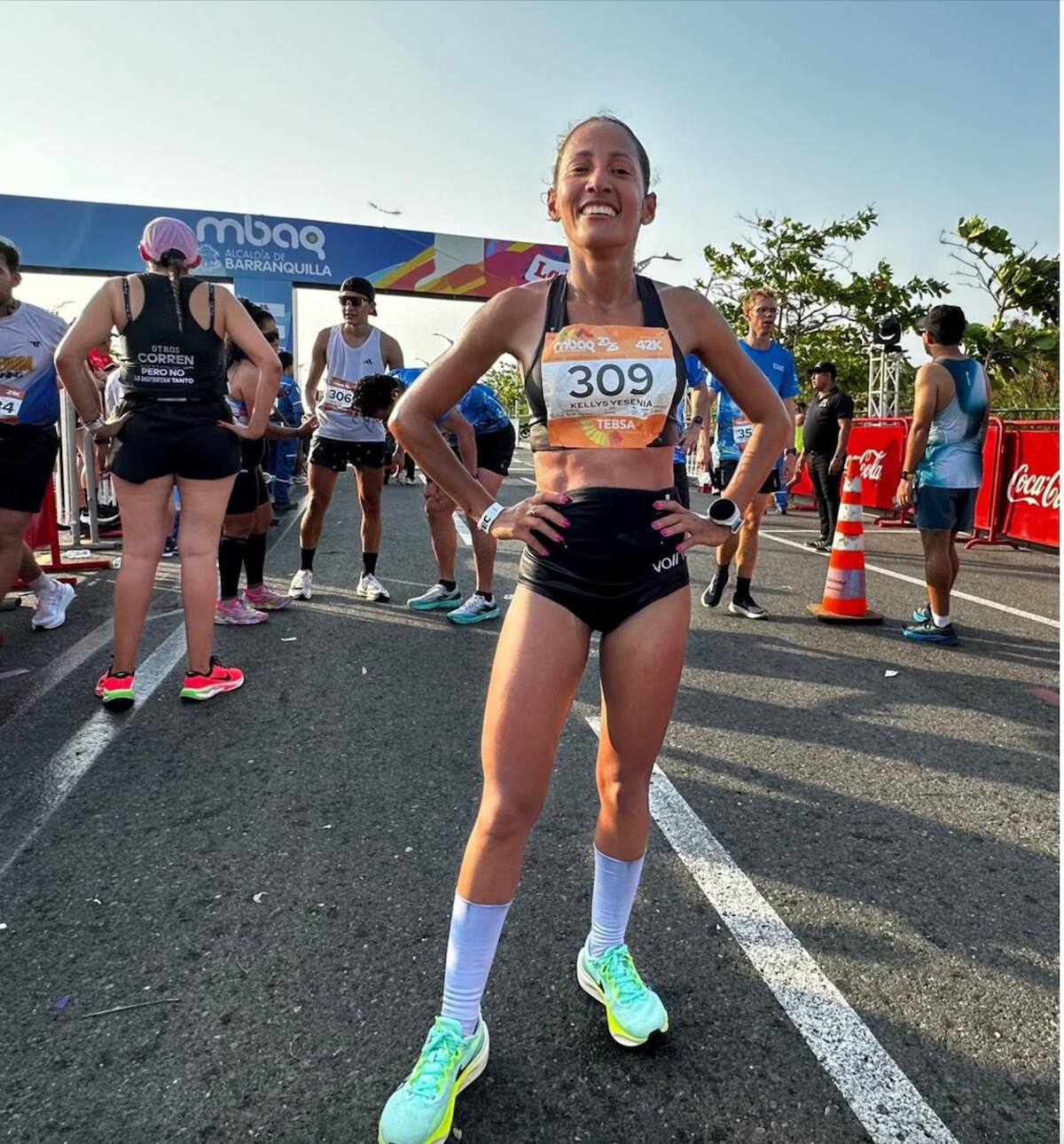 Kellys Arias Figueroa, de Barranquilla, ganó la Maratón de Barranquilla 2025, disputada ese domingo 23 de marzo de 2025.//Cortesía.
