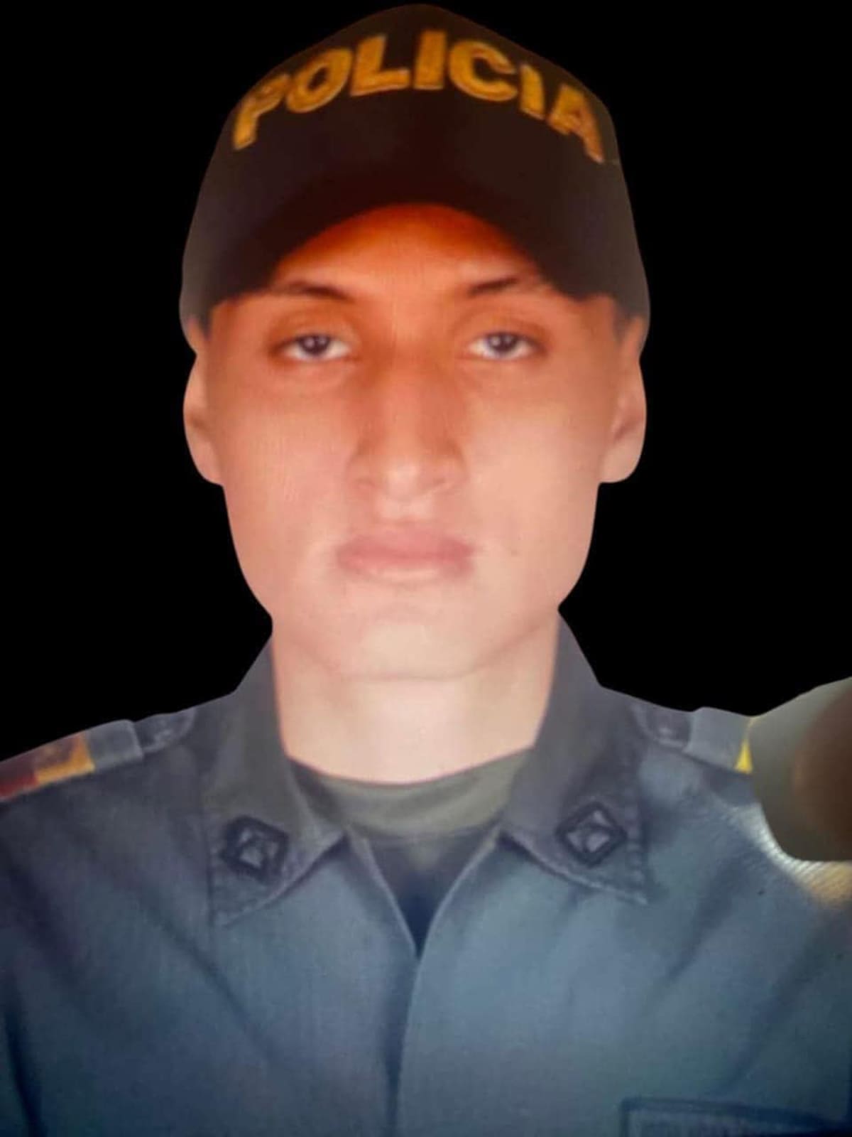 Kevin Andrés Navas, el auxiliar de Policía que murió a sus 19 años.