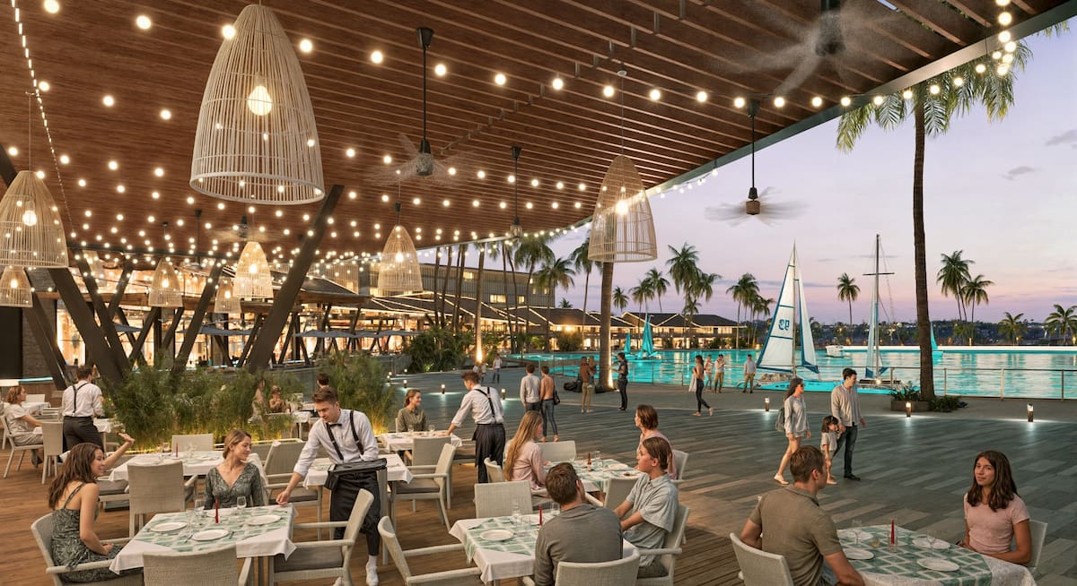 Una imagen de lo que será la zona gastronómica del Kristal Malls Cartagena Shopping Resort. // Cortesía