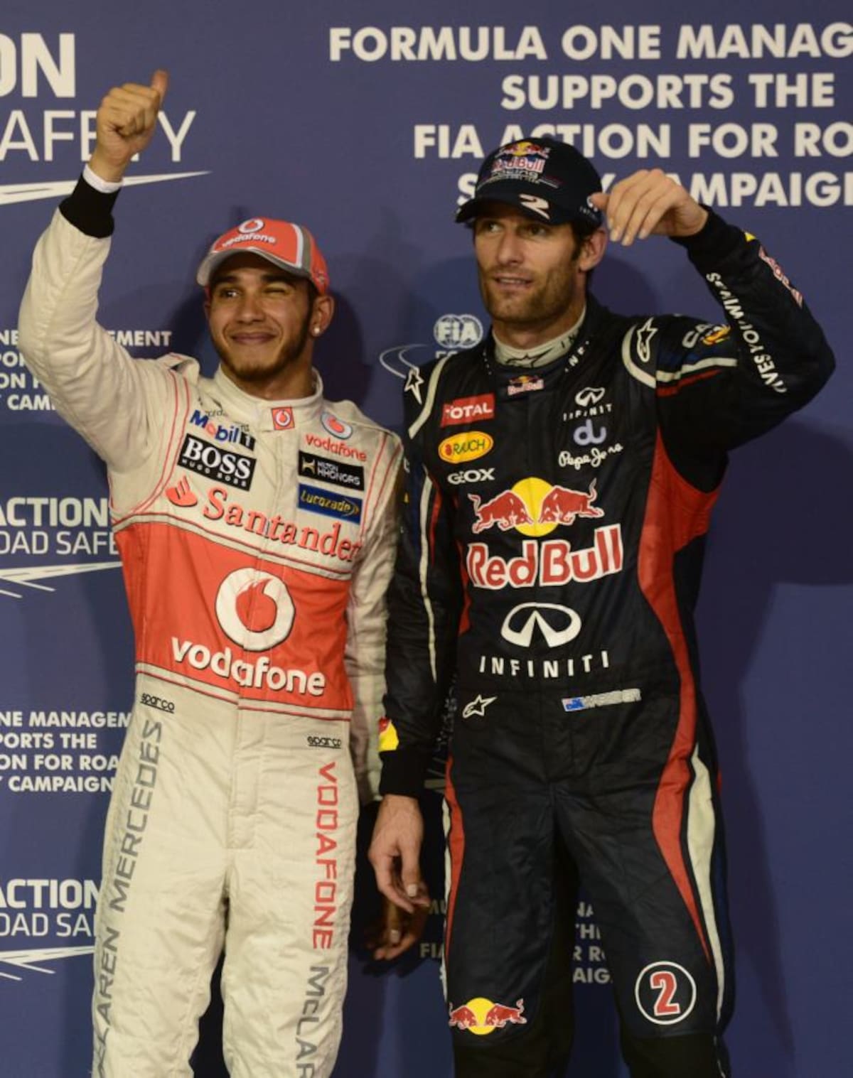 Hamilton, campeón del mundo en 2008 y futuro piloto de Mercedes, que ha ganado tres grandes premios esta temporada (Canadá, Hungría e Italia) y ha logrados tres veces la pole position, logró la mejor vuelta con un tiempo de 1:40.630, tres décimas por delante de Webber, que le acompañará en la primera línea de salida. AFP DIMITAR DILKOFF
